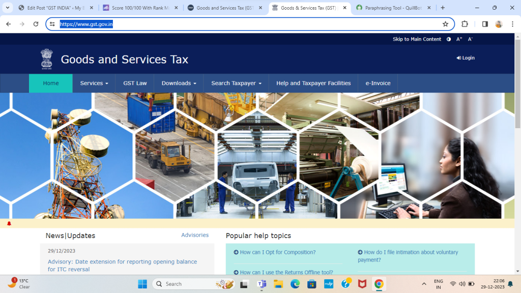 GOODS AND SERVICES TAX (GST)
gst protal
